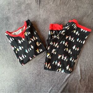 Penguin Print Women's Pajamas - Black and Red